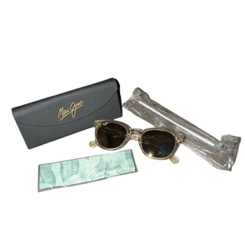 Maui Jim Clear Frame Sunglasses with Silver Mirrored Lenses